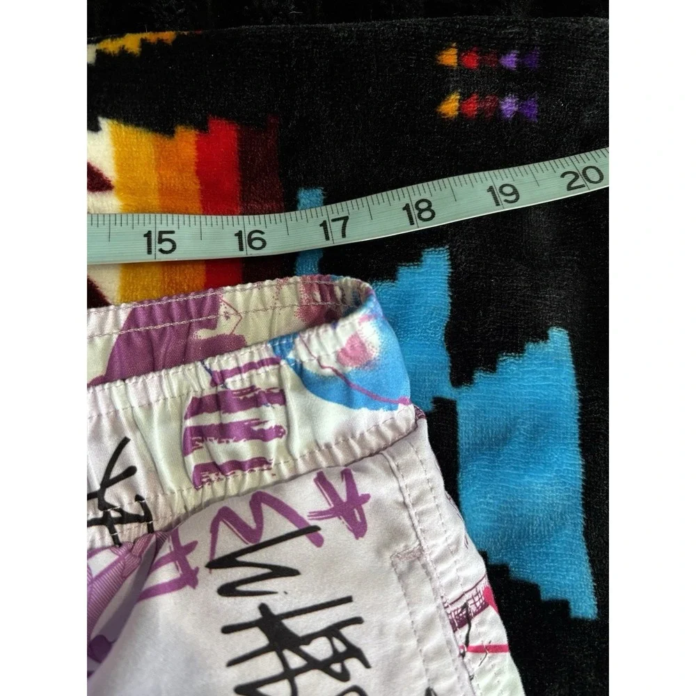 Fresh Swim Shorts Lavender Graphic Mens Size XL Lined Elastic/Tie‎ Waist Pockets